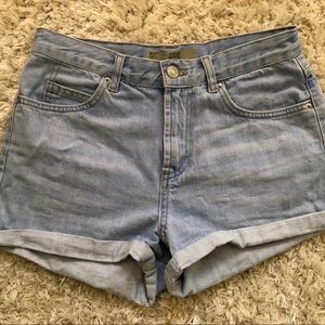 these are top shop “rosa” jean shorts!